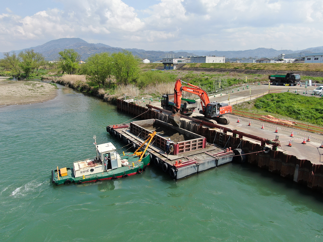岩出狭窄部中流域河道掘削工事