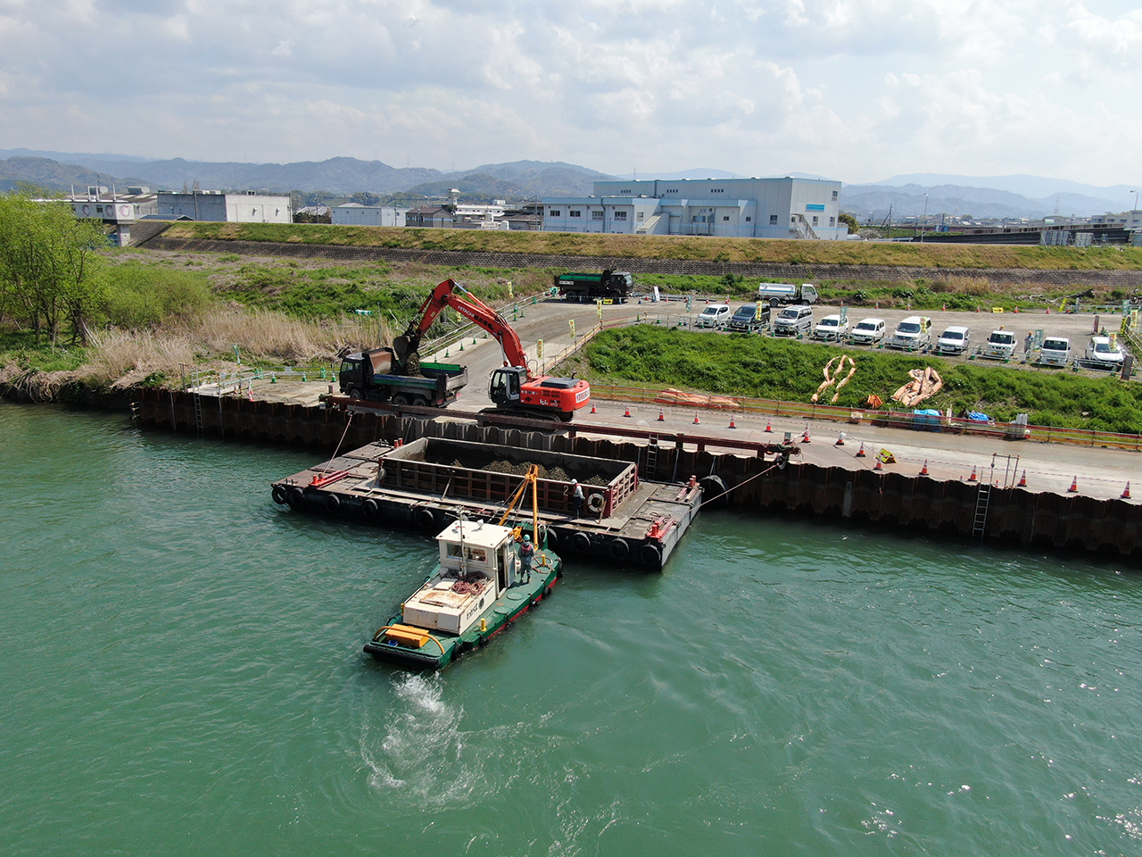 岩出狭窄部中流域河道掘削工事